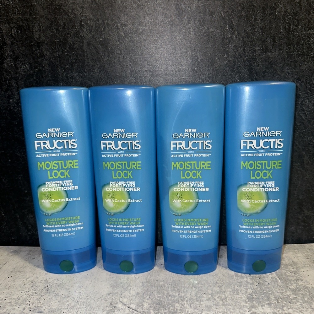 4 Lot Garnier Fructis Moisture Lock Conditioner 12 oz Cactus Extract